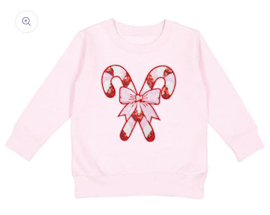 Candy Cane Patch Christmas Sweatshirt