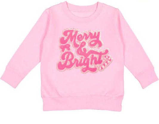 Merry and Bright Patch Christmas Sweatshirt