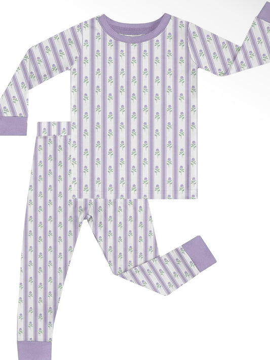 2 Piece LS Pajamas, Lilac Ribbons