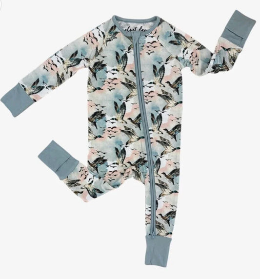 Bamboo Zipper Pajamas , Mallard Sky