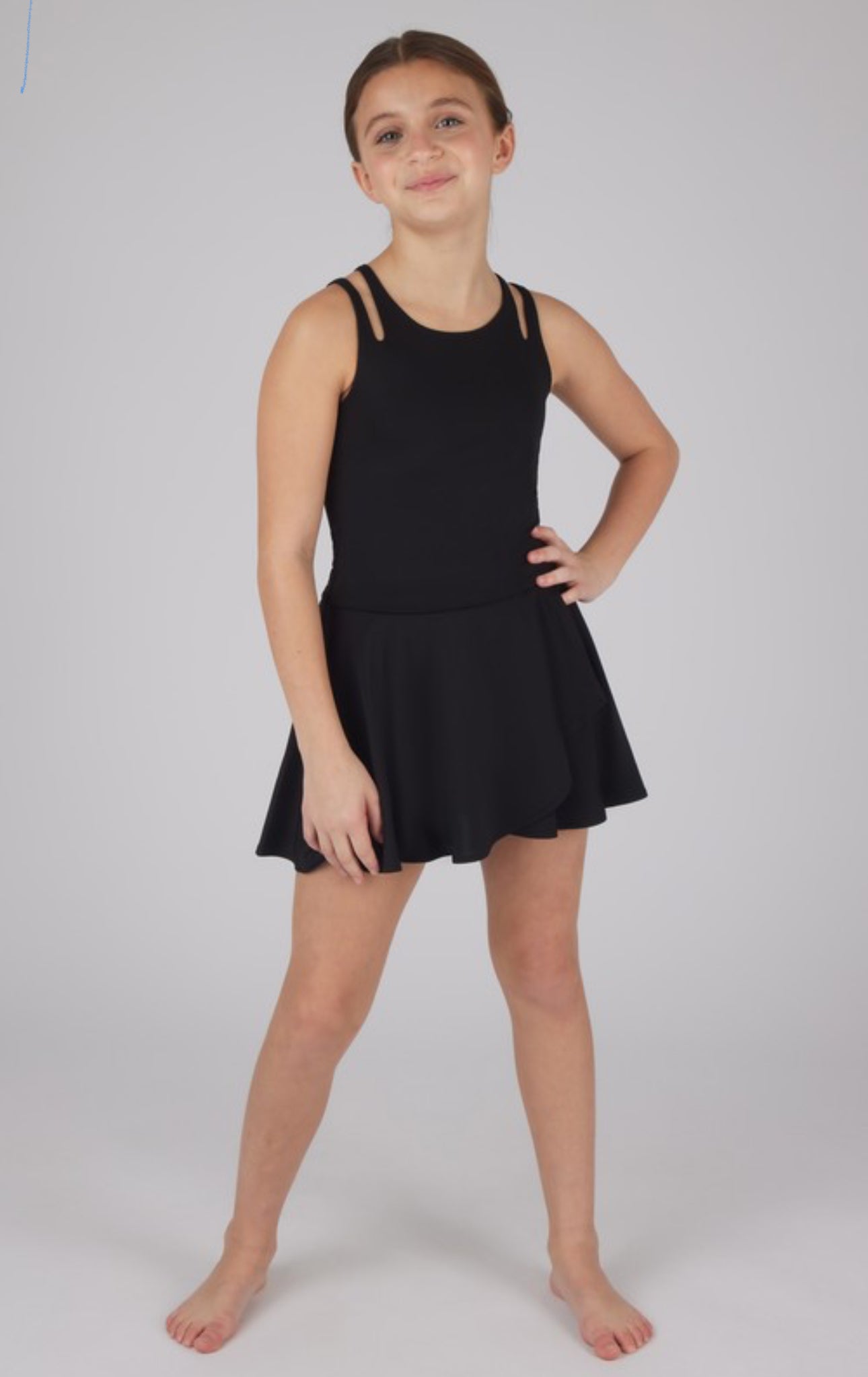 Black Cut Out Tank, Skort & Scrunchie Set
