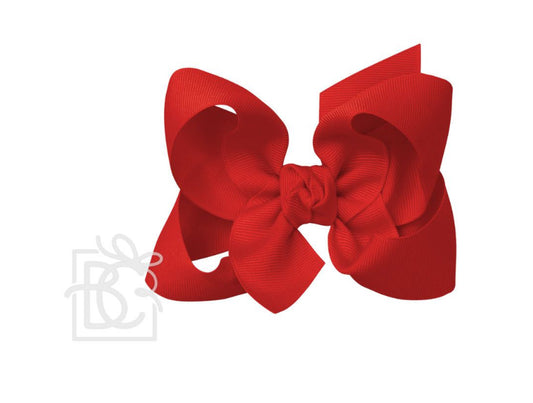 Signature Grosgrain Bow on Alligator Clip 4.5" Large , Red