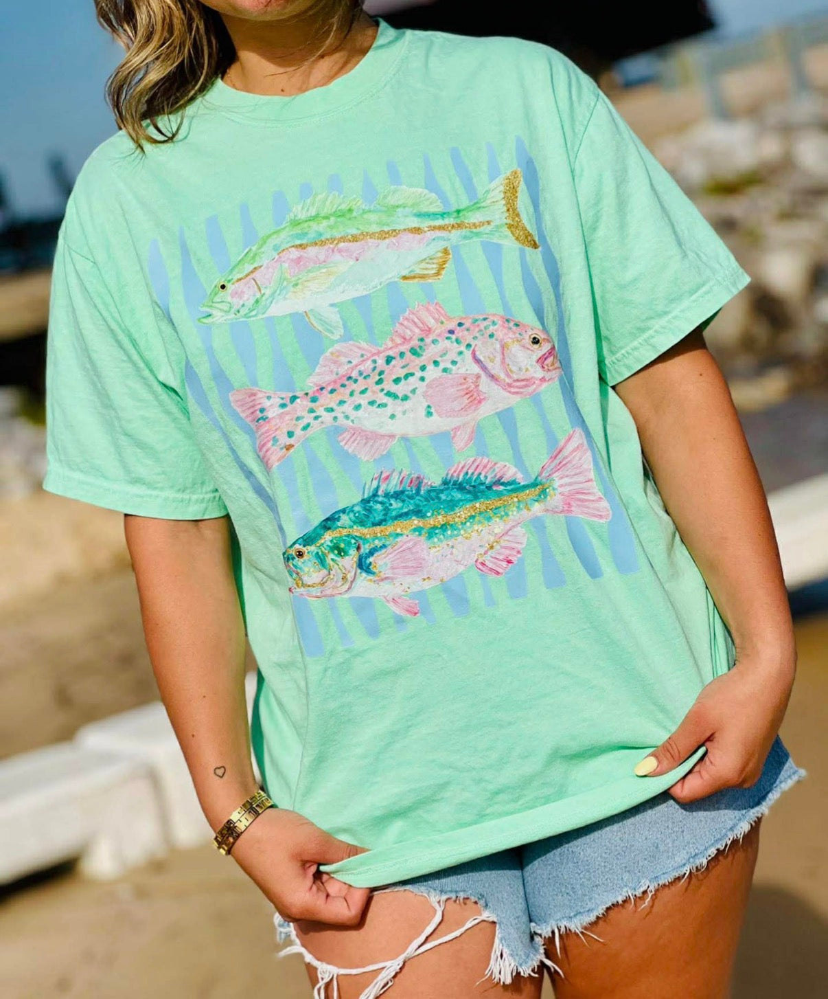 Pastel Trio Fish Graphic Tee