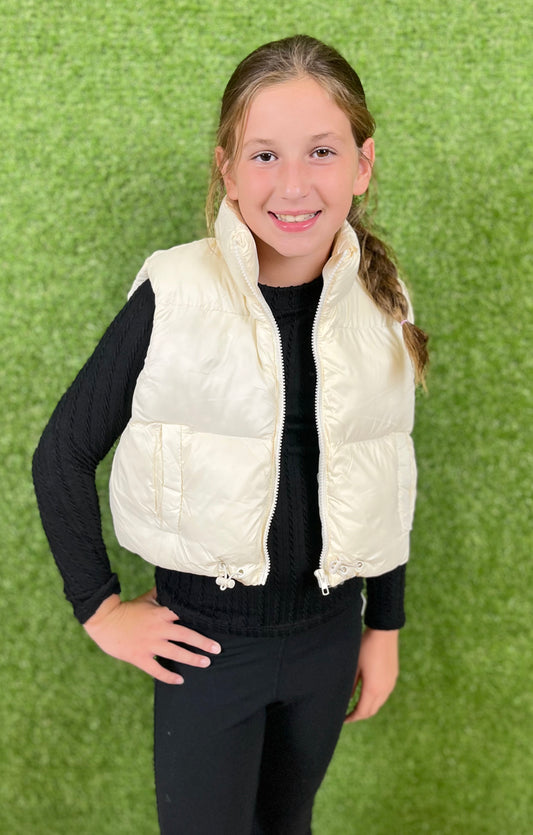 Puffer Vest, Cream