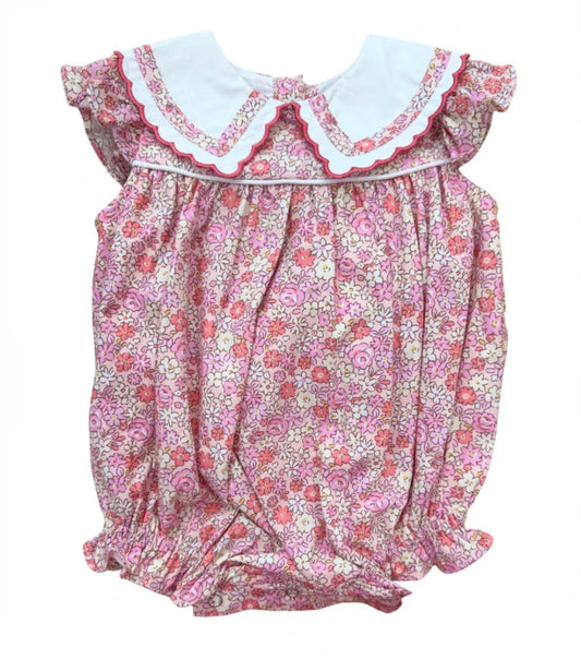 White Collar Trimmed Tie Back Bubble