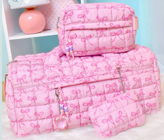 Quilted Scrunchies Printed Bows Pouch