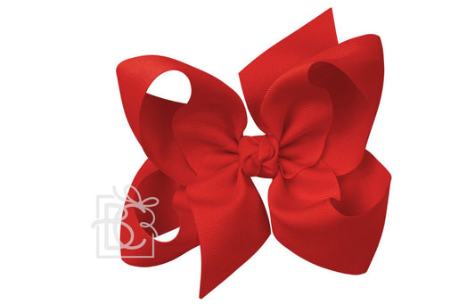 Signature Grosgrain Bow on Alligator Clip 6.5, Red