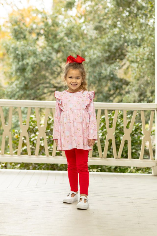 Milk and Cookies Ruffle Pants Set