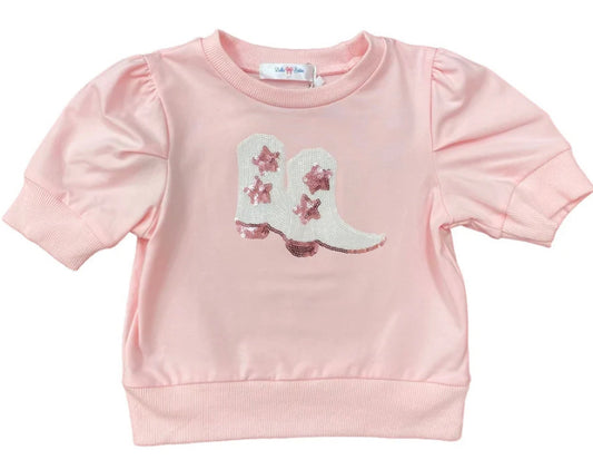 Boot Sequin LS Puff Top