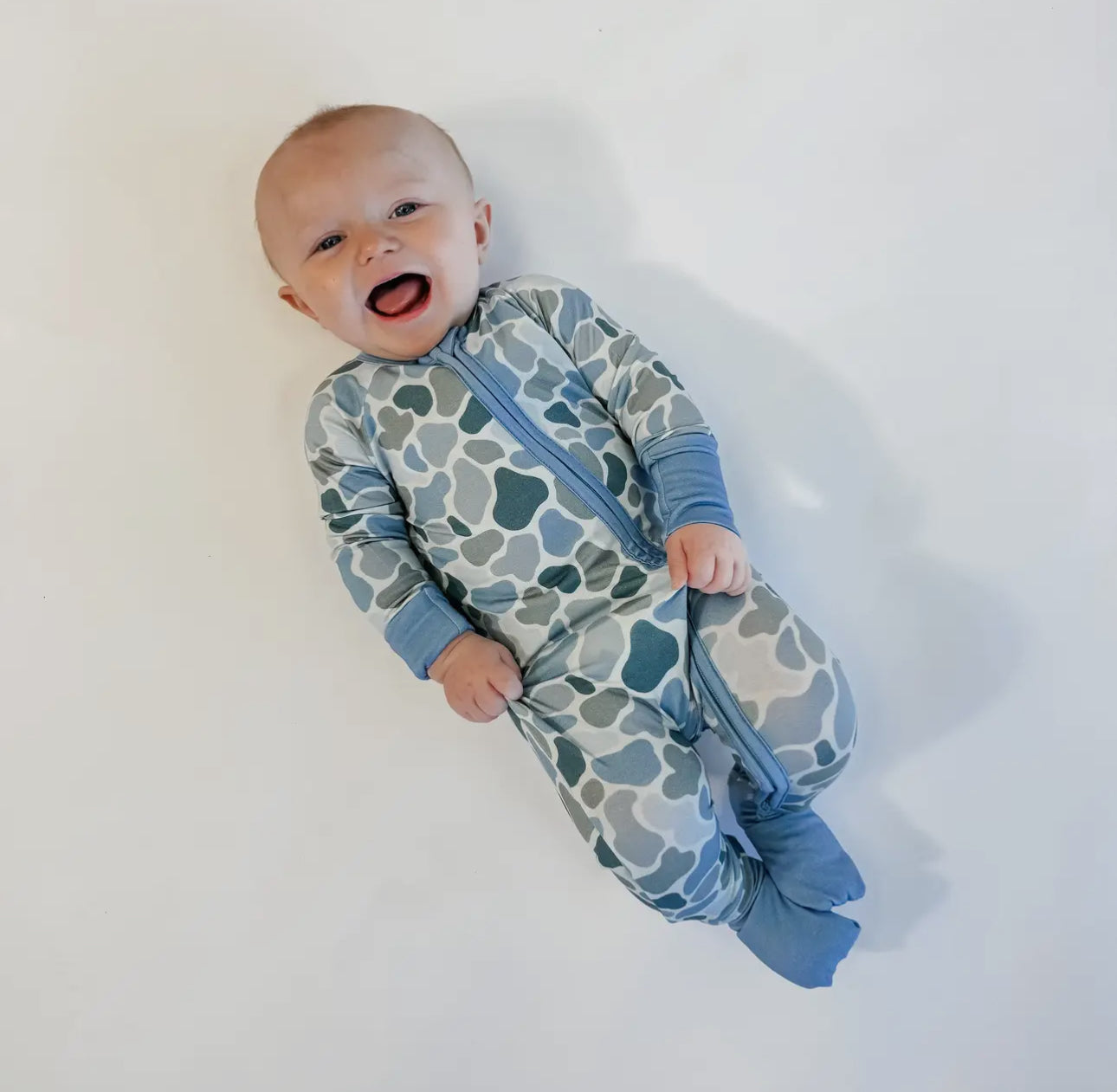 Watercolor Camo Zip Pajamas