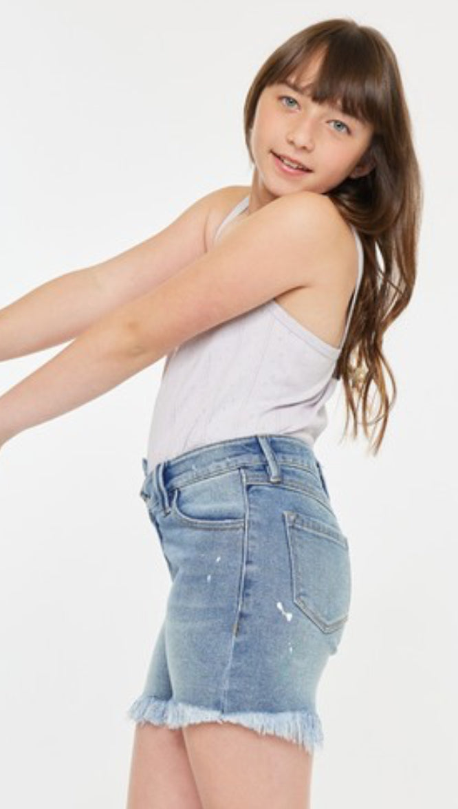 Cross Over Denim Shorts