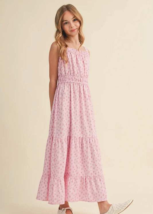 Pink Juliette Waist Maxi Dress