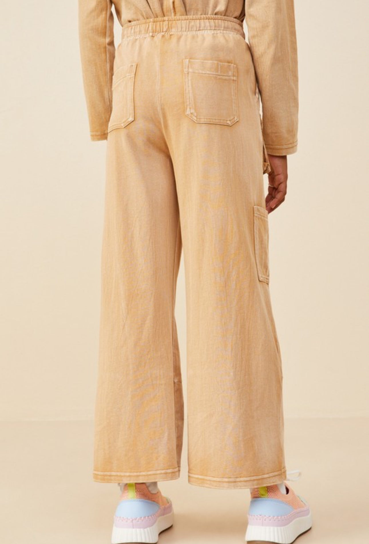 Taupe Cargo Pocket Wide Leg Pants