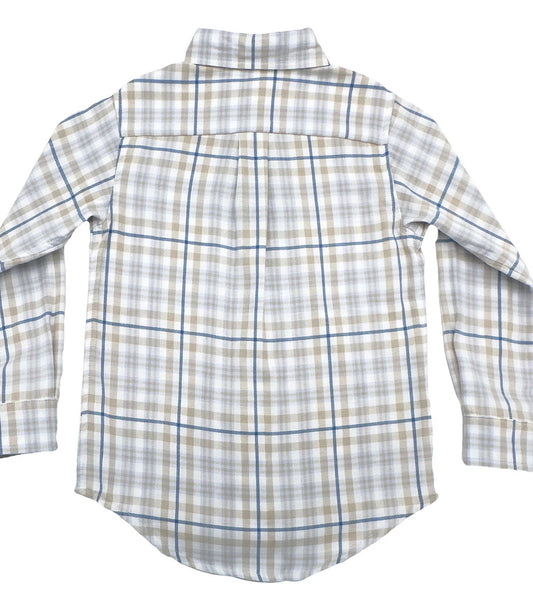 Carter Oxford Shirt Khaki/Blue Plaid