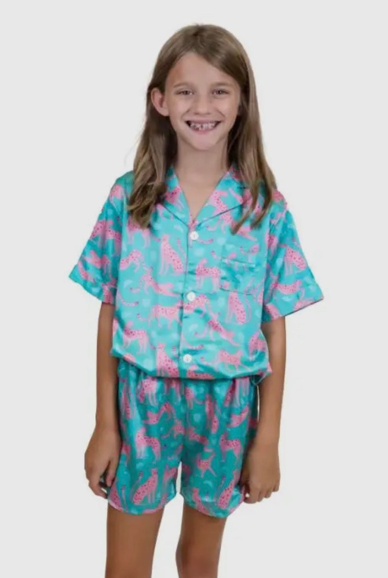 See Ya, Cheetah Satin PJ Set