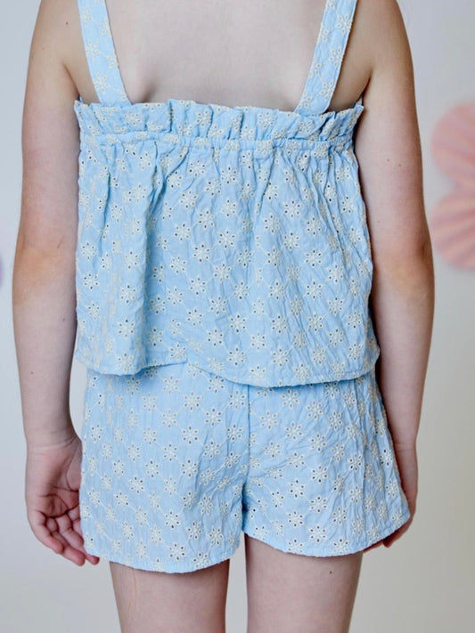 Blue Floral Shorts