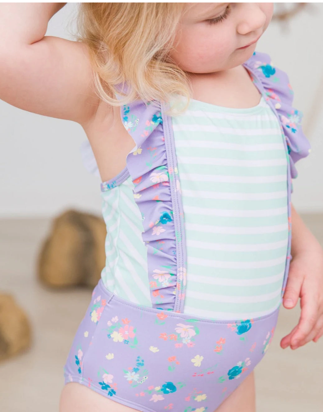 Purple Garden One Piece Swimsuit