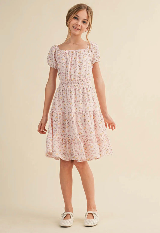 Peasant Sleeve Smocked Waist Dress