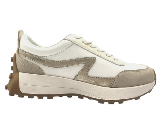 Samrya White/Gold Sneakers