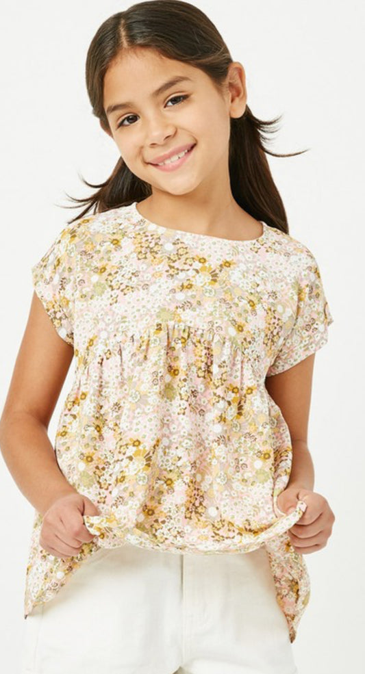 Mixed Floral Peplum Top