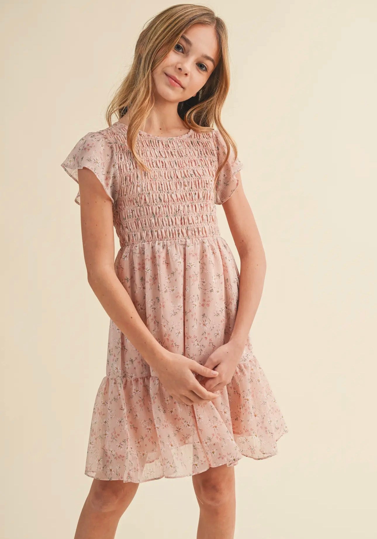 Smocked Flounce Dress