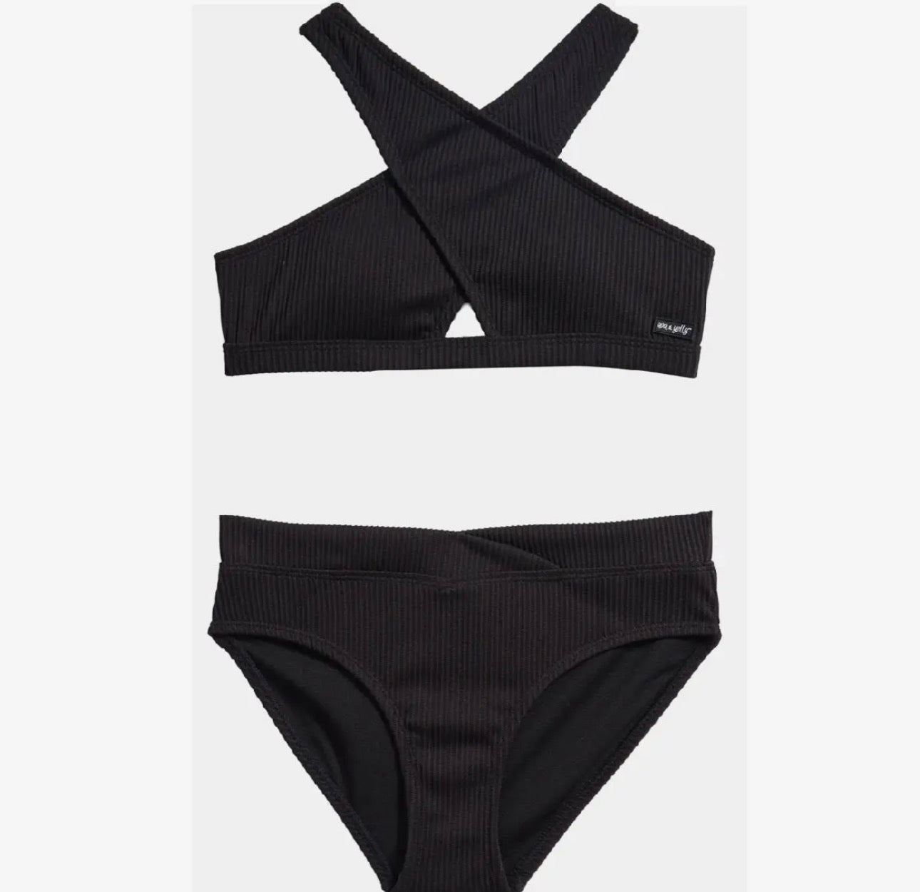 Cut Out Wrap Bathing Suit, Black