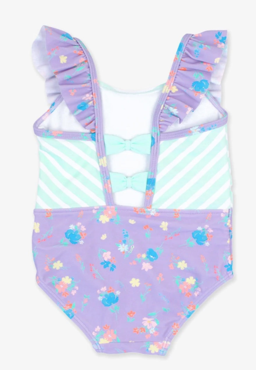 Purple Garden One Piece Swimsuit