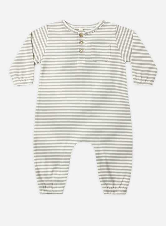 Long Sleeve Pocket Jumpsuit-Laurel Stripe