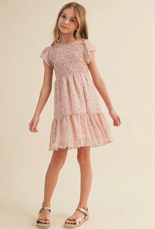 Smocked Flounce Dress