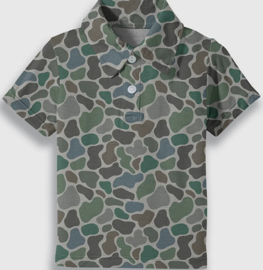 Camo SS Polo Shirt-Camo