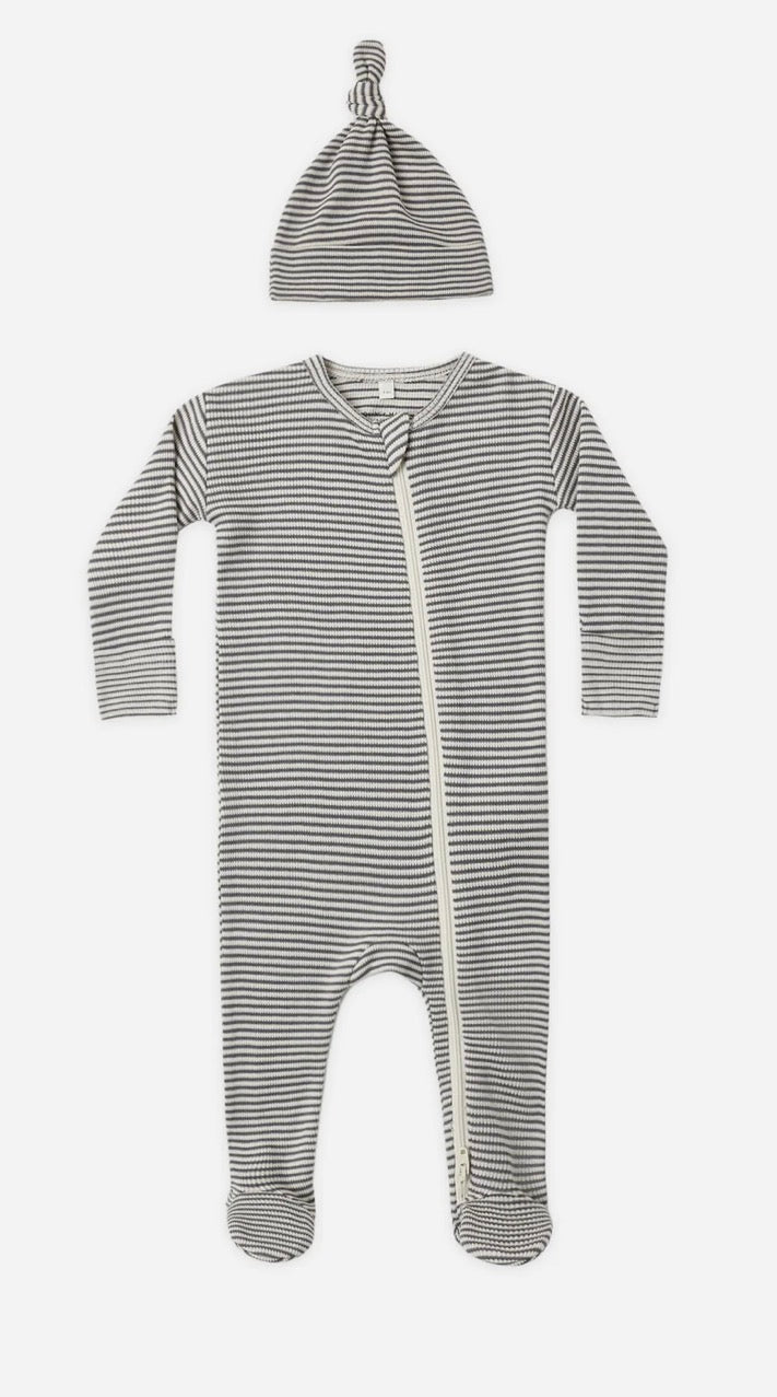 Waffle Sleep Set-Midnight Microstripe