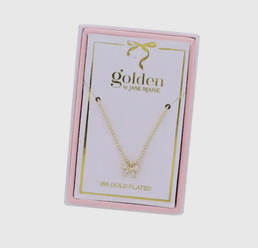 18k Gold Plated W/Bow Necklace
