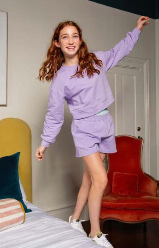 Purple Comer Double Banded Shorts