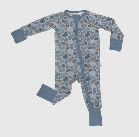 Watercolor Camo Zip Pajamas