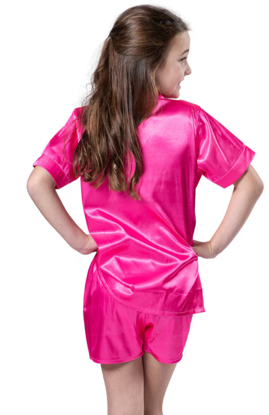 Candy Pop Pink Satin Pajamas