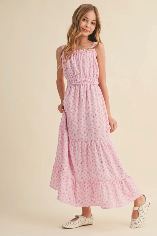 Pink Juliette Waist Maxi Dress