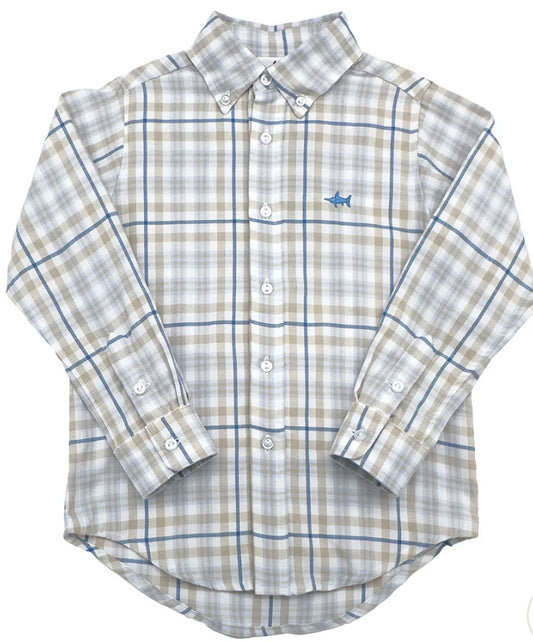 Carter Oxford Shirt Khaki/Blue Plaid