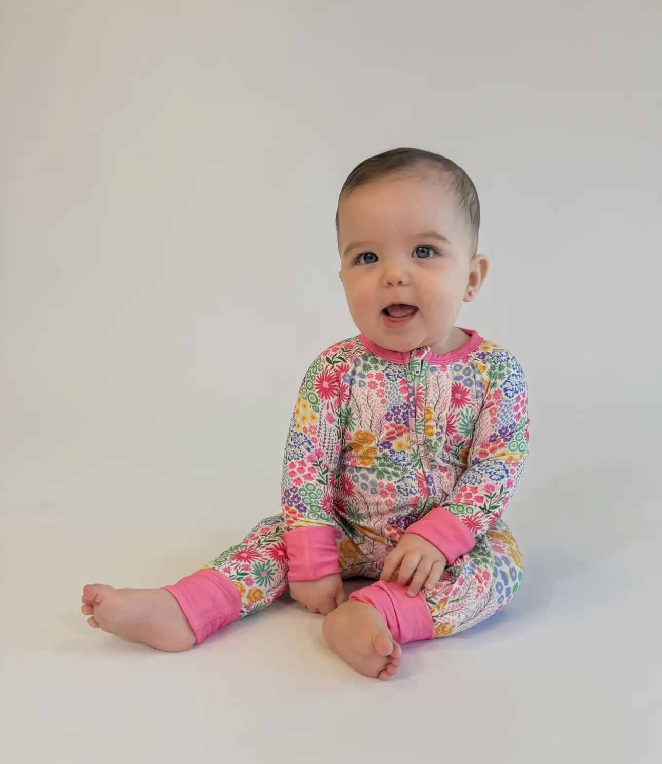 Flower Fields Ruffle Zip Pajamas