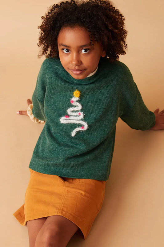 Green Christmas Tree Knit Top