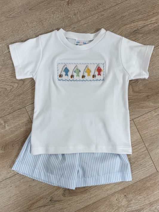 Fish Smocked Short Set