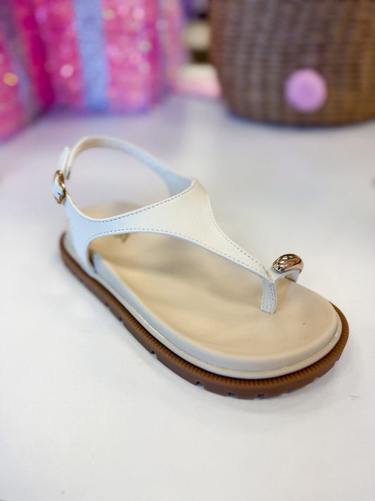 Little Leilah Bone/Gold Sandal