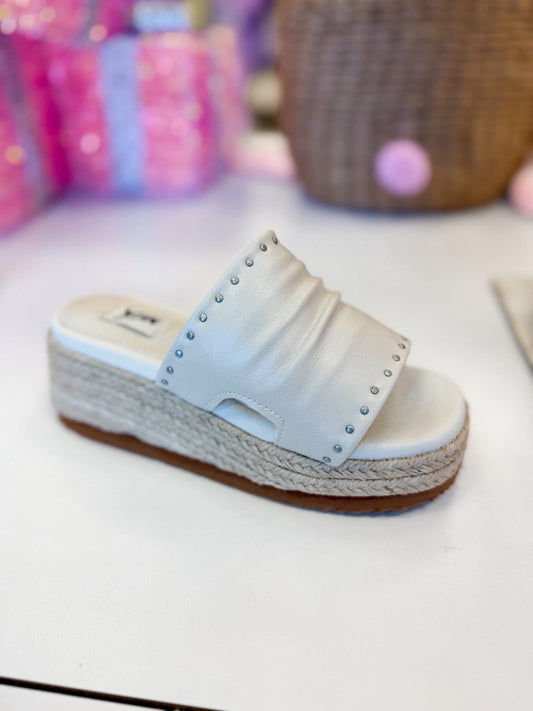 Zhena Ecru Slide Wedge