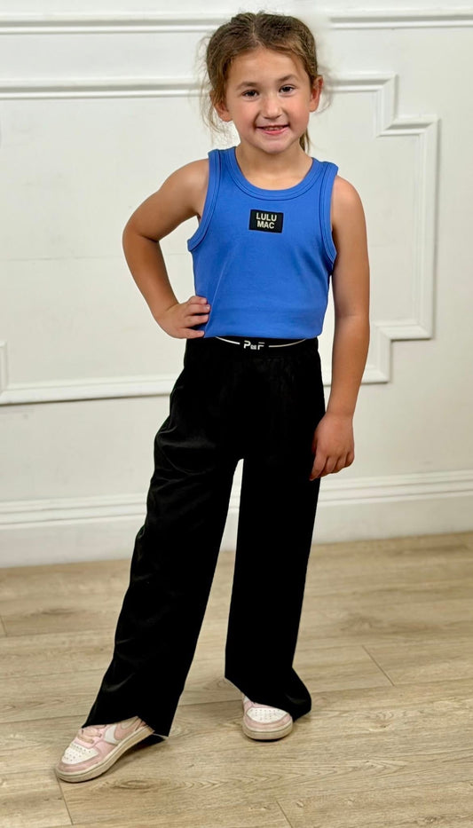 Black Airflow Wide Leg Pants