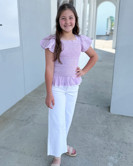 White Wide Leg Crop Leg