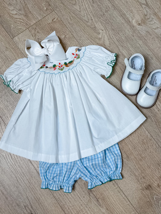 Mallard Duck Smock Top & Bloomer Set