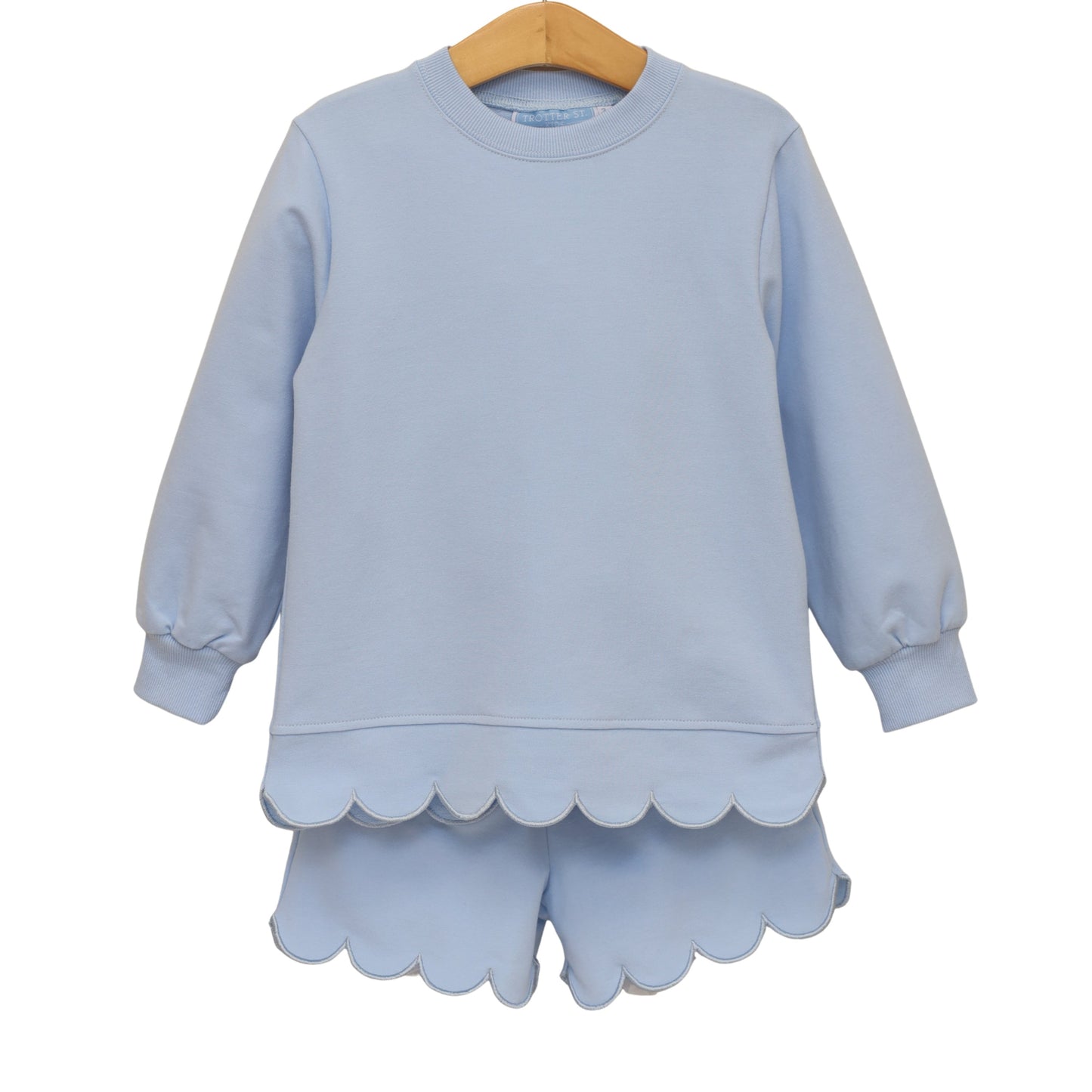 Sophia Scalloped Set, Light Blue