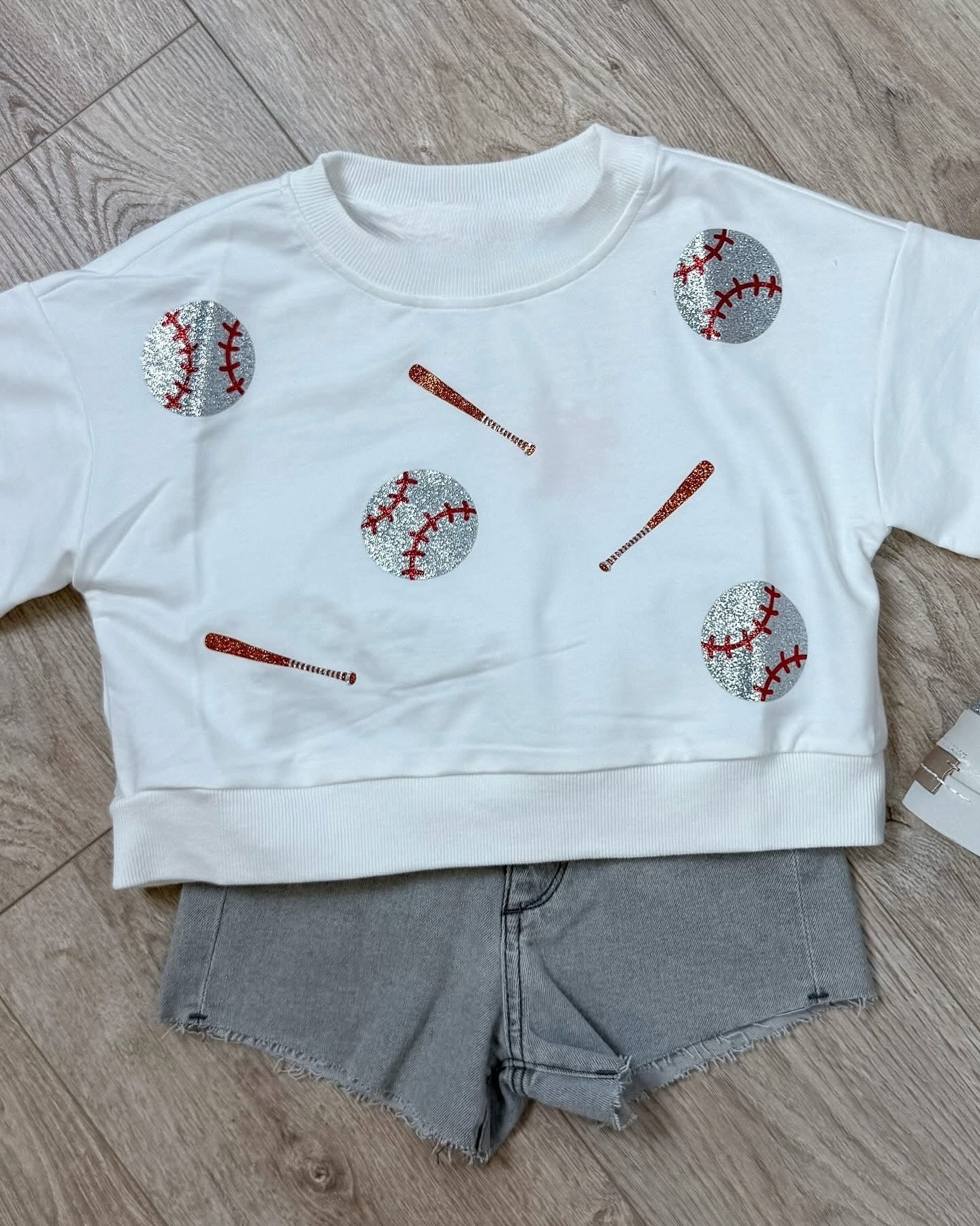 Baseball Glitter Patch Top