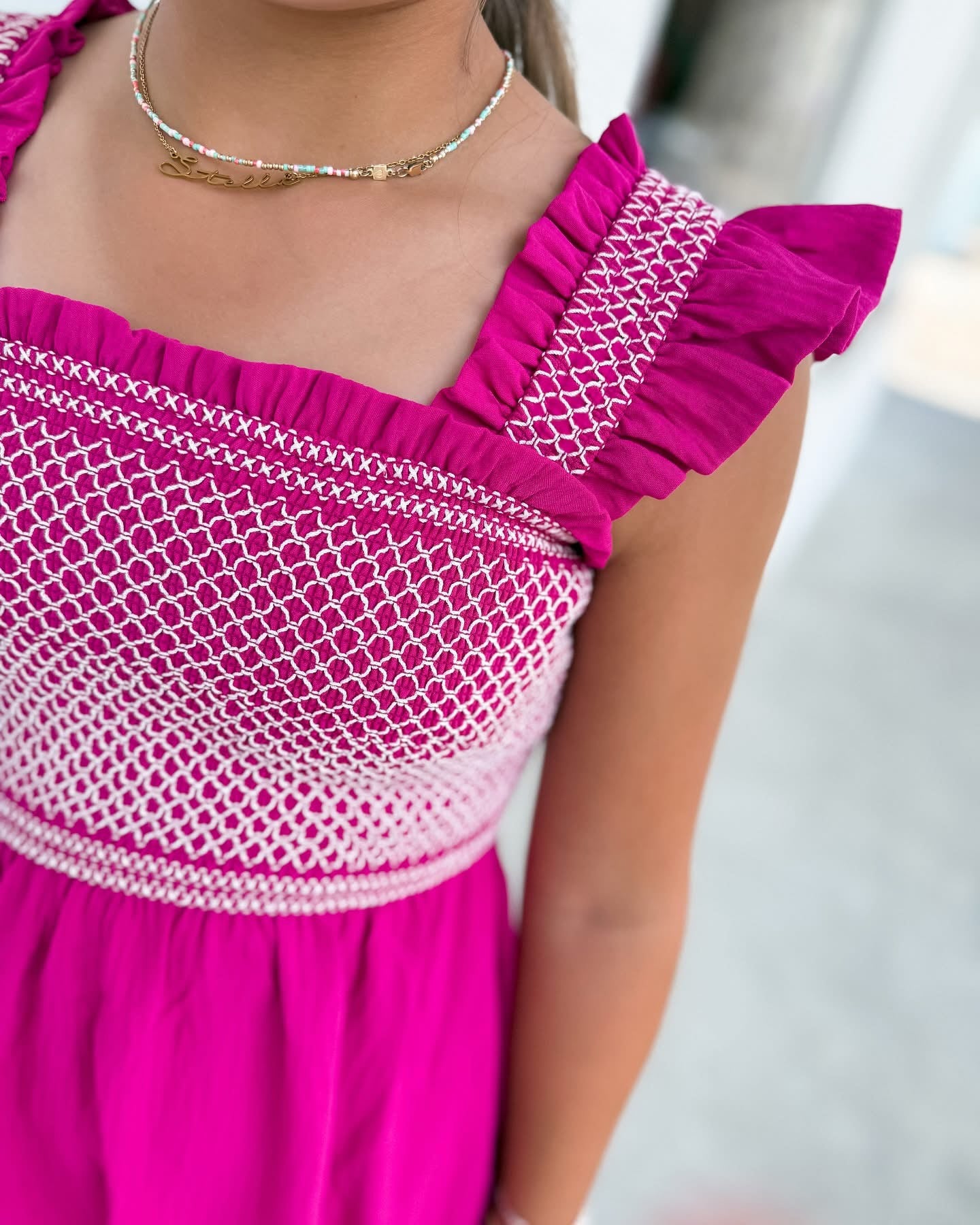 Berry Woven Midi Dress - Embroidery Bodice