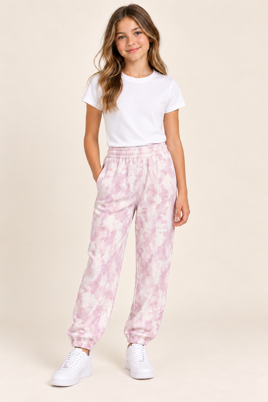 Leaf Printed Fleece Sweatpants