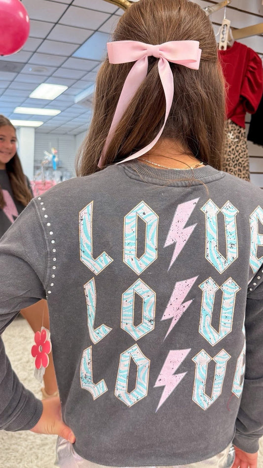 Acid Wash Love Sweatshirt